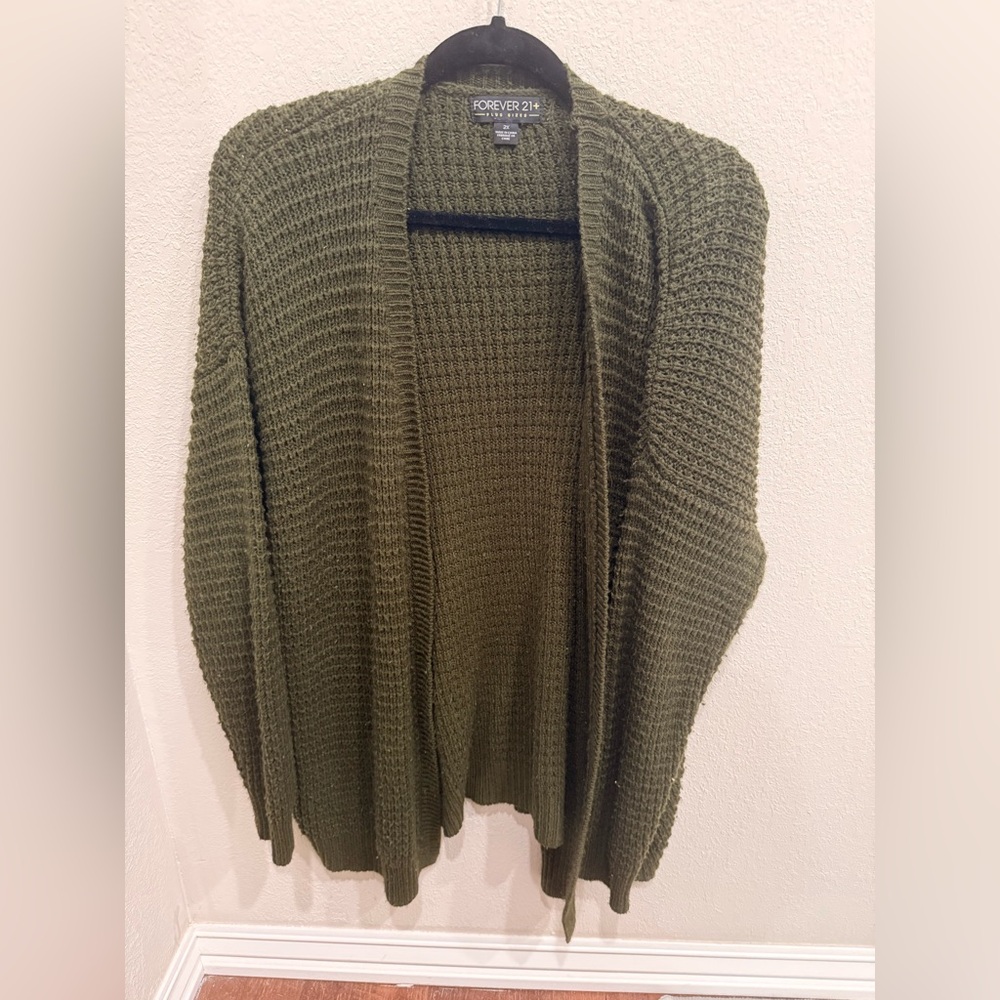 Forever 21 Forest Green Knit Cardigan